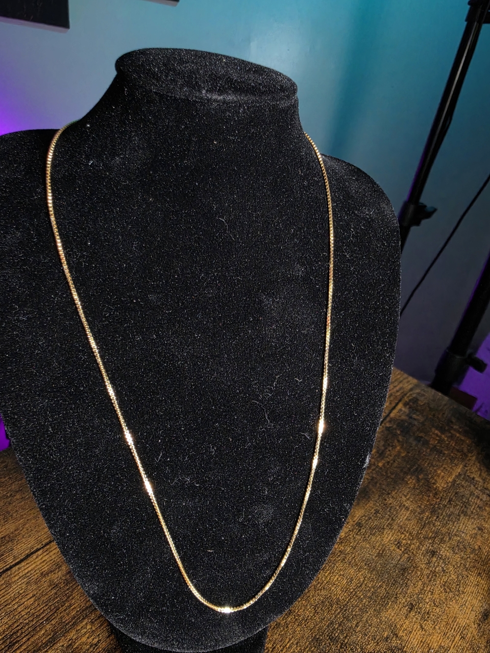 14K Gold Vermeil Box Necklace 18"